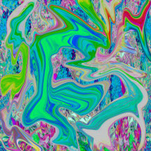 Colorful Lime Green Abstract Retro Liquid Art