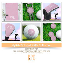Stylish Ladies Pink Monogram Gifts Golf Collection