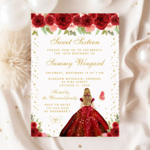 Red Floral Princess Birthday Party