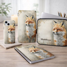 Watercolor Woodland Fox Nature Tech Accessories