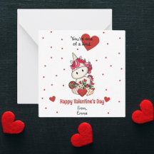 Valentine's Day Unicorn Hearts and Polka Dots