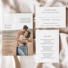 Stylish Modern Wedding Invitation Suite