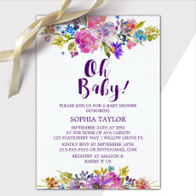 Plum Purple Pink and Blue Flowers Baby Collection