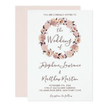 Blush Pink Rose Wreath Wedding Collection