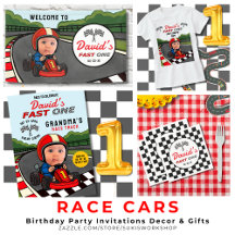 Race Cars - Birthday Party Invitations Decor Gifts