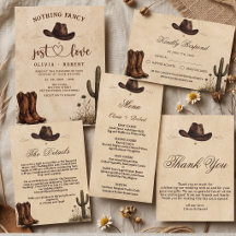 Rustic Western Cowboy Wedding Stationery Suite