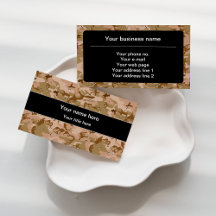 Desert Camo Pebbles Business Cards Collection