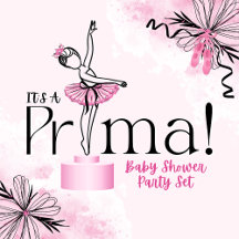 It's A Prima Ballerina Baby Shower Set