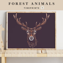 Woodland Forest Animal Wall Prints