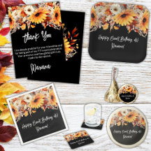Fall Flowers on Black Family Occasions Suite