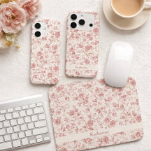 Vintage Toile De Jouy Dusty Rose Sports, Tech