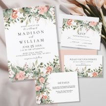 Elegant Peach & Sage Green Wedding