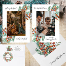 Elegant Red Berries Religious Christian Christmas