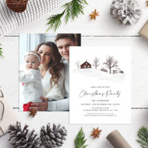 Christmas Monochrome Winter Landscape