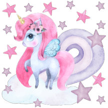 Cute Watercolour Rainbow Unicorn Collection