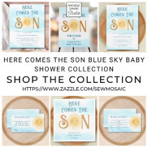 Here Comes the Son Blue Sky Baby Shower Collection
