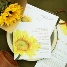 Watercolor Sunflower Wedding