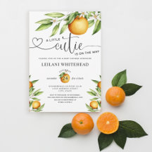 A Little Cutie is on the way Orange Baby Shower