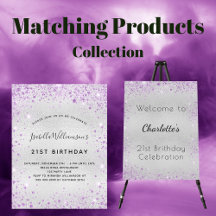 Birthday party silver purple glitter