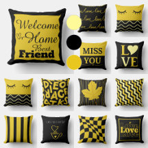 Black and Yellow Throw Pillows