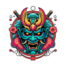 Japanese Colorful Oni Mask