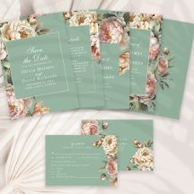 Sage Green Peony Garden Wedding Collection