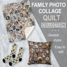 Family Photo Collage Quilt Blankets, Socks, & More