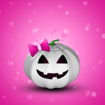White Girly Pumpkin Halloween