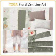 Yoga - Floral Zen Line Art