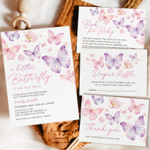 Pink Purple Butterfly Baby Shower Collection