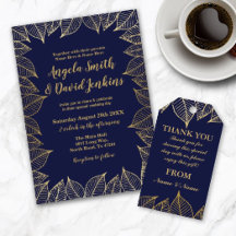 Navy & Gold Fall Leaf Set