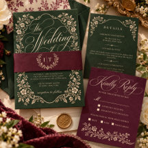 Vintage Dark Moody Ornate Floral Wedding Suite