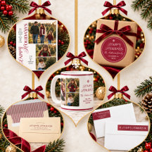 Happy Holidays Burgundy Champagne Beige