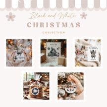 Buffalo Plaid Black and White Family Christmas 