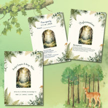 green Enchanted Forest Watercolor boho Wedding