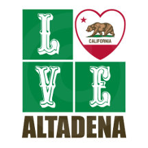 Love Altadena California State Flag Heart