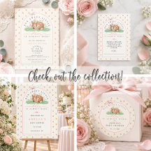 A Sweet Little Deer Floral Pink Girl Baby Shower