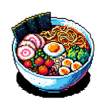 Pixel Art Ramen Noodles 
