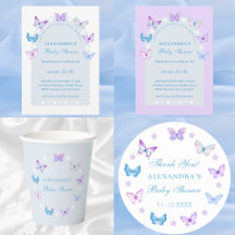 PINK PURPLE BLUE BUTTERFLY BABY SHOWER