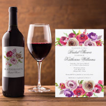 Fuchsia Pink Floral Bridal Shower Invites & Decor