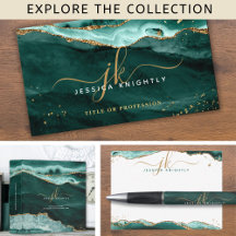 Elegant Turquoise Agate Script Monogram Initials