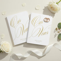Personalized Our Vows Foil Wedding Vow Books