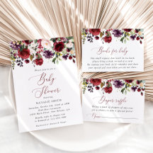 Blush, Red, Purple Flowers Baby Shower Collection