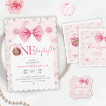 Little miss onederful bow floral collection