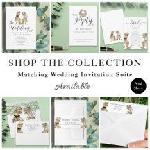 Dinosaur Wedding Black & White Invitation Suite