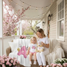 Cute 3D Pink Letter A Animal Nursery Decor