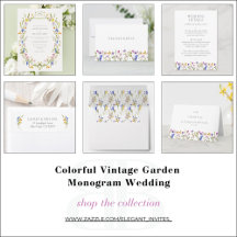 Colorful Vintage Garden Monogram Wedding