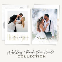 Wedding Elegant Simple Minimalist Thank You Cards