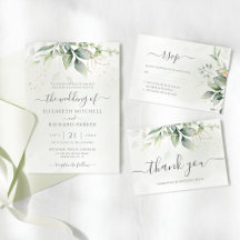 Elegant Watercolor Eucalyptus Greenery Wedding Set