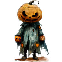 Halloween Pumpkin Head Scarecrow Carving Party C6